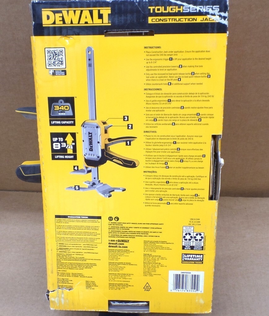 dewalt tough series construction jack dwht83550