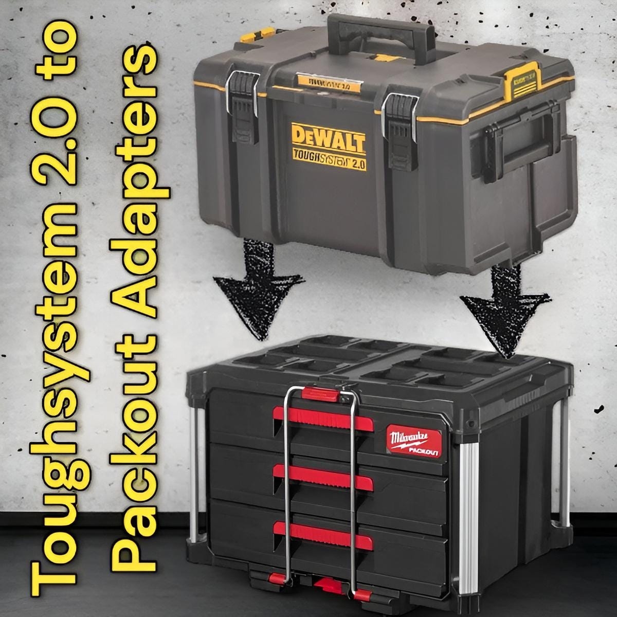 Dewalt Toughsystem 2 0 To Milwaukee Packout Adapter Secure Toolbox Storage Adapter Etsy