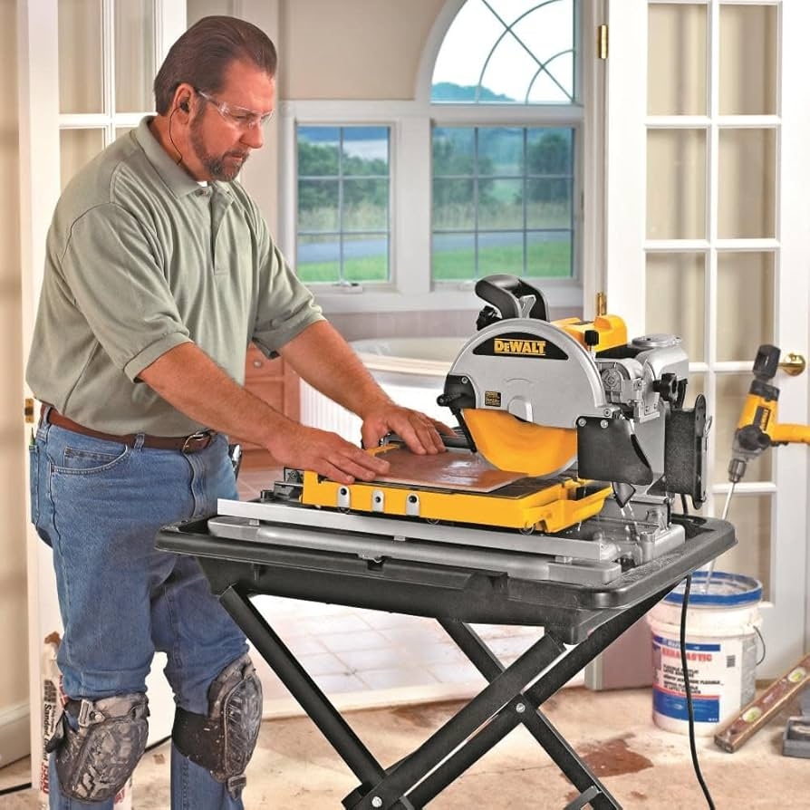 DEWALT Wet Tile Saw With Stand 10 Inch Corded D24000S Power Tile Saws Amazon