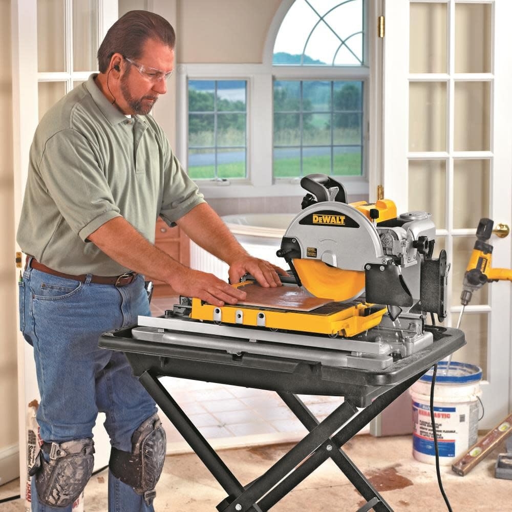 DEWALT Wet Tile Saw With Stand 10 Inch Corded D24000S Power Tile Saws Amazon