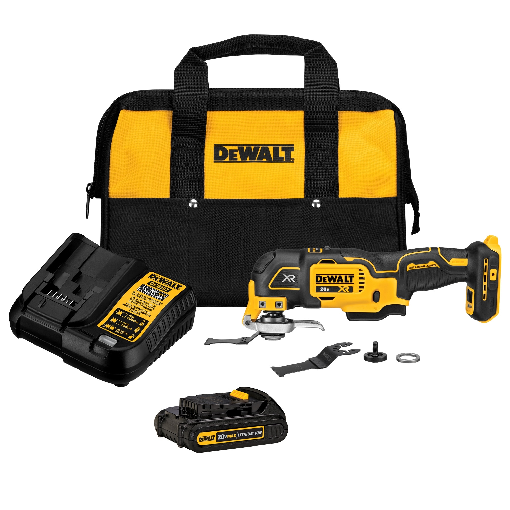 DEWALT XR 20 volt Max Cordless Brushless 3 speed 6 Piece Oscillating Multi Tool Kit With Soft Case 1 Battery Included And Charger Included DCS356C1 At Lowes