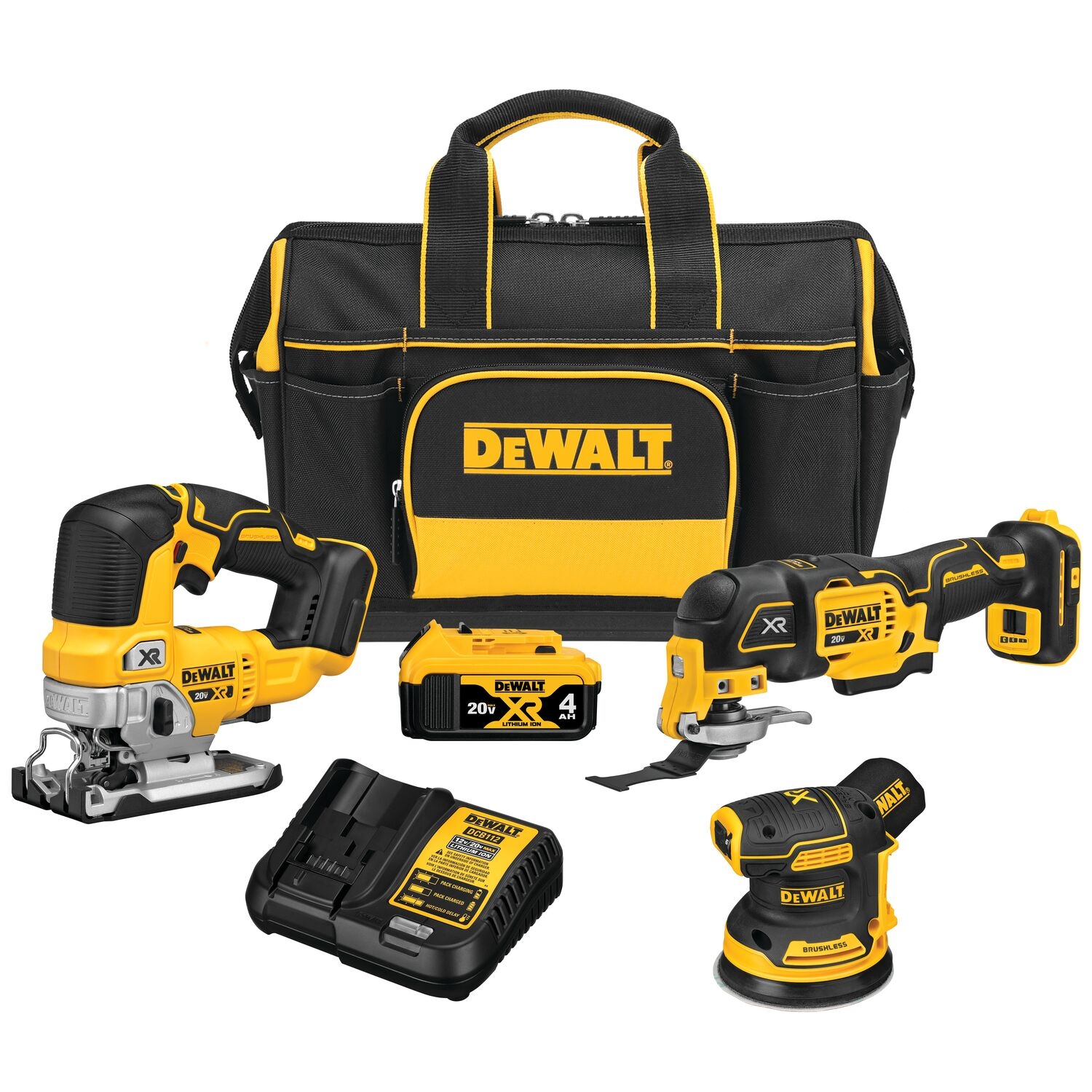 DEWALT XR 3 Tool 20 Volt Max Brushless Power Tool Combo Kit With Soft Case 1 Battery And Charger Included DCKSS300M1 At Lowes