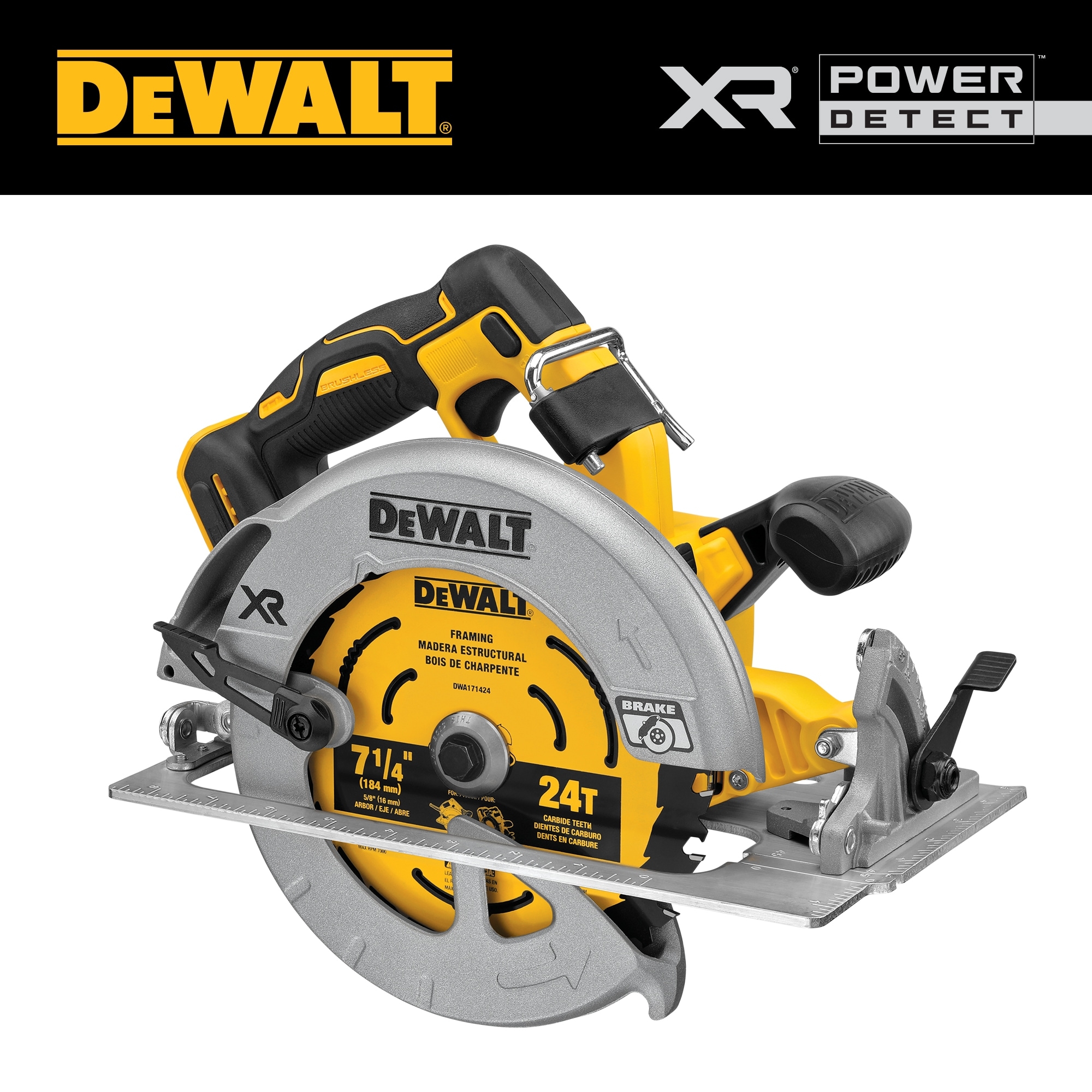 DEWALT XR POWER DETECT 20 volt Max 7 1 4 in Cordless Circular Saw 