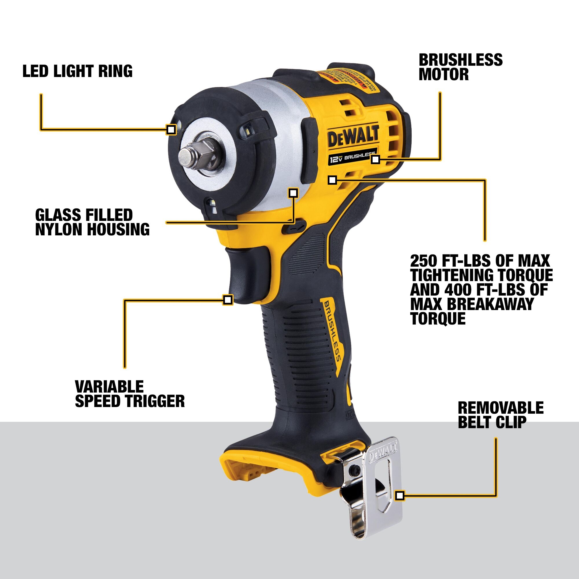 DEWALT XTREME 12 volt Max Variable Brushless 3 8 in Drive Cordless Impact Wrench Battery Not Included And Charger Not Included DCF903B At Lowes