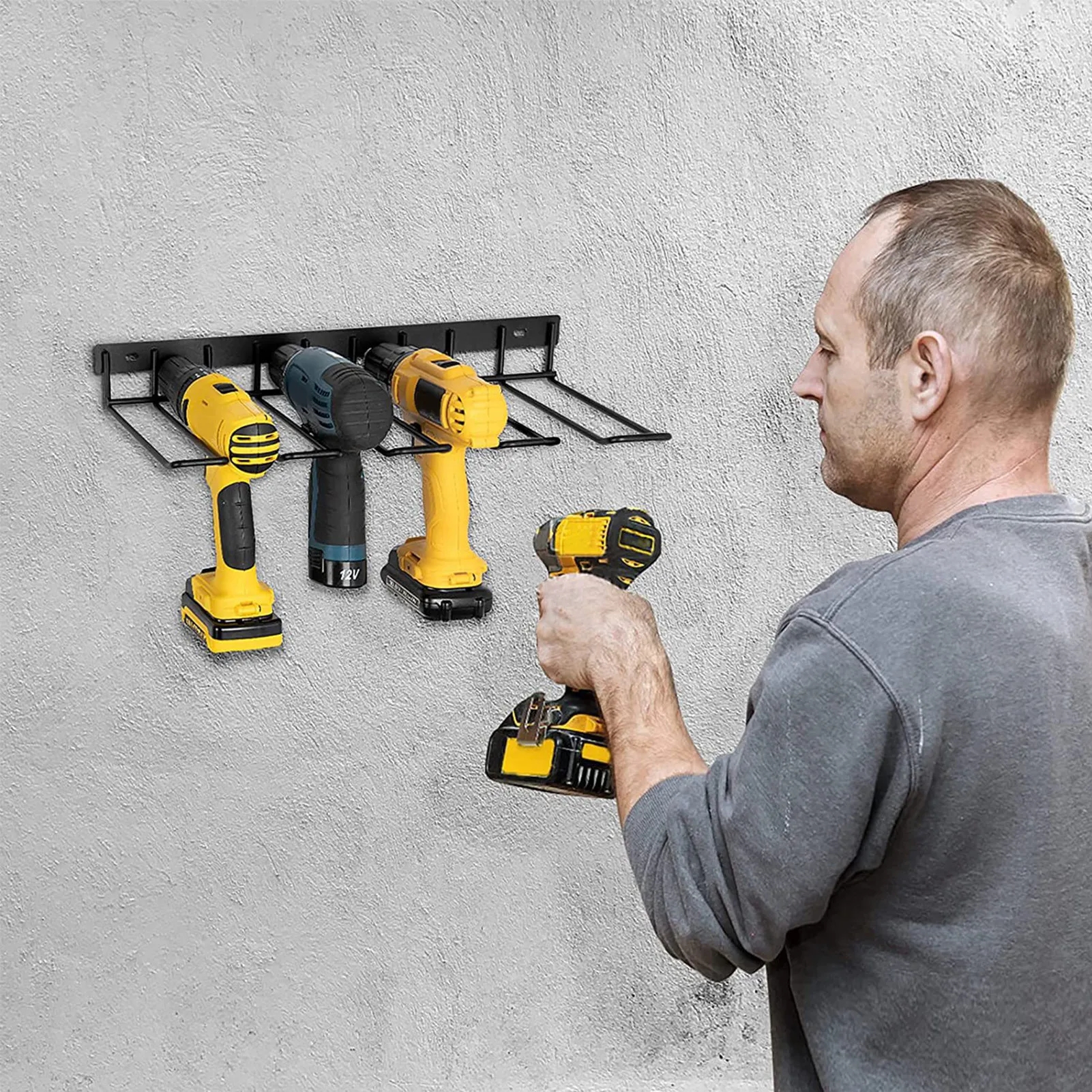 DHgate Wall Mounted Heavy Duty Steel Power Tool Organizer Rack 