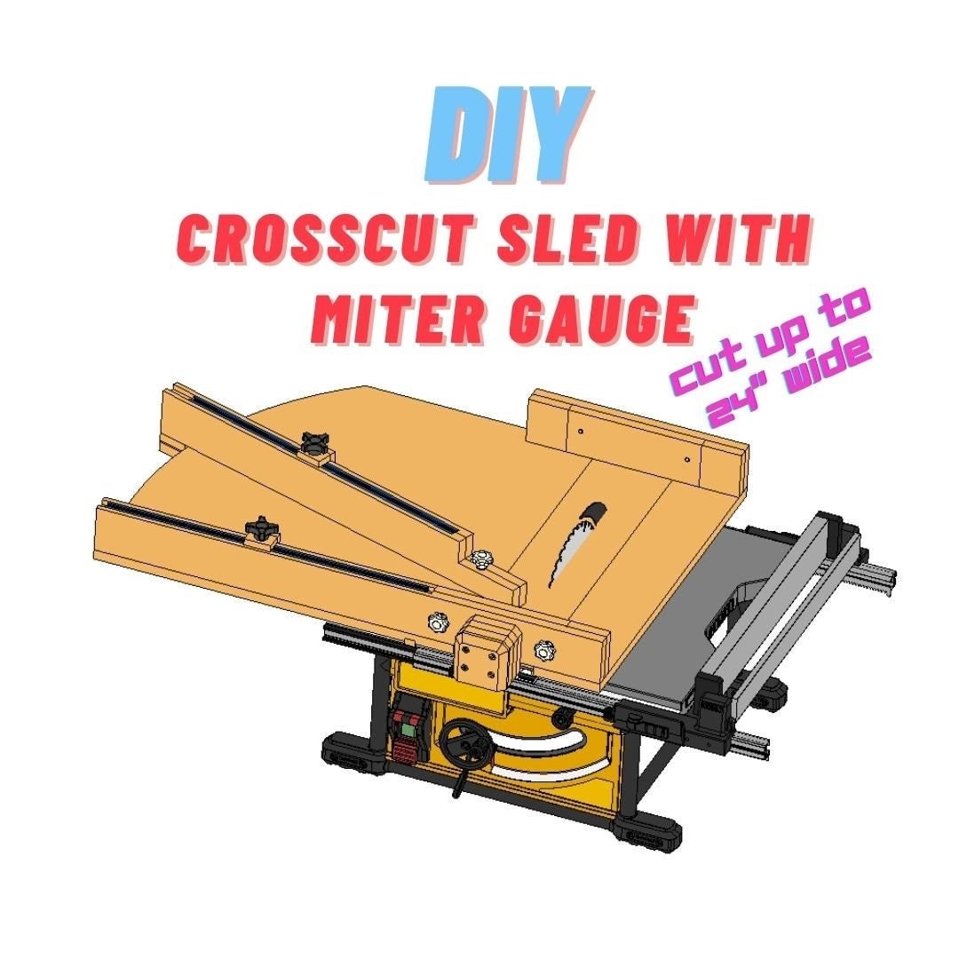 DIY Crosscut Sled For Table Saw Essential Woodworking Jig Make From 3 4 And 1 2 Plywood Zing Woodworks Etsy