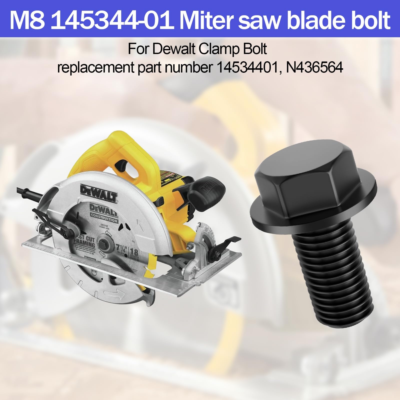 Dw708 Parts 145344 01 Clamp Bolt For Dewalt DW703 DW704 DW705 DW706 DW708 DW712 DW715 DW716 DW718 Miter Saw Blade Bolt M8 Left Hand Thread N436564 Dewalt Parts Replacement