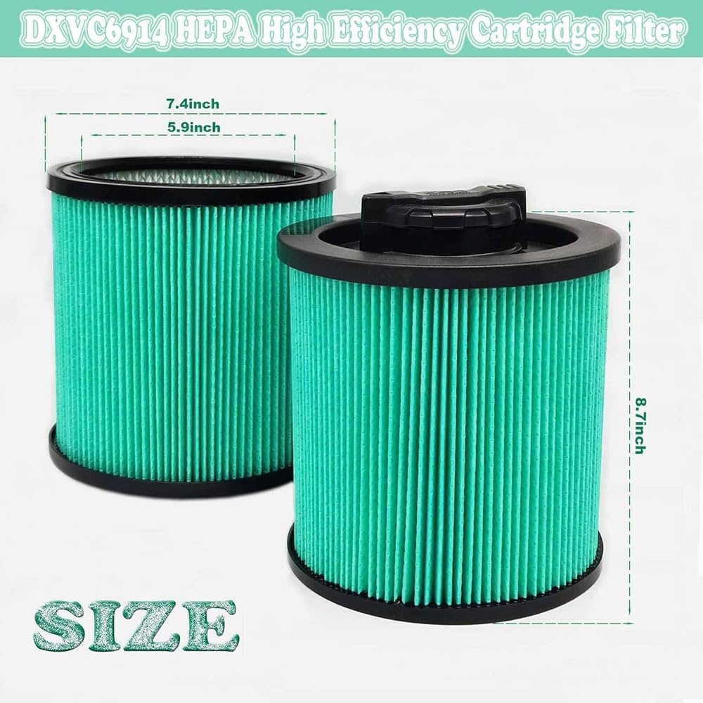 DXVC6914 HEPA Vacuums Cartridge Filter FOR DEWALT Wet Dry Vacuums Cleaners 6 16 Gallon Fit DeWalt Shop Vac Filter DXV06P DXV09P DXV09PA DXV10P DXV10PL DXV10S DXV10SA Amazon Tools Home Improvement
