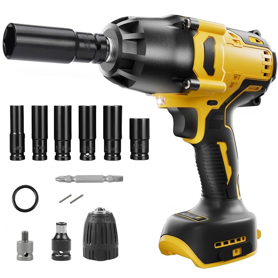 F FINEC Cordless Impact Wrench 3 8 Inch Compatible With 20V Dewalt Max Battery 600N m