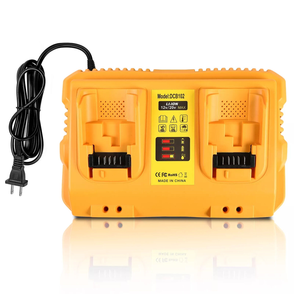 For DEWALT DCB102 2 Port Fast Battery Charger 12V 20V Lithium XR DCB205 DCB206