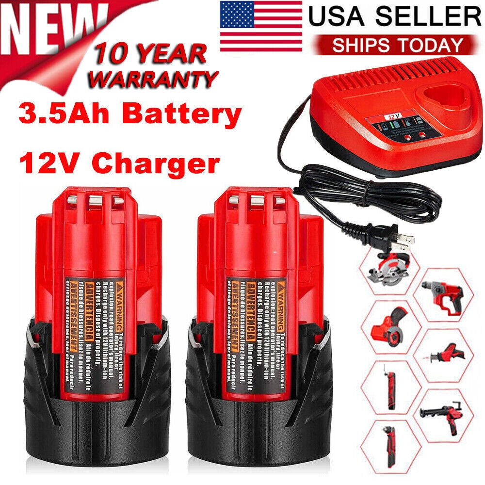 For Milwaukee For M12 48 11 2401 Lithium 12 Volt 3 0Ah 3 5Ah Battery Or Charger EBay