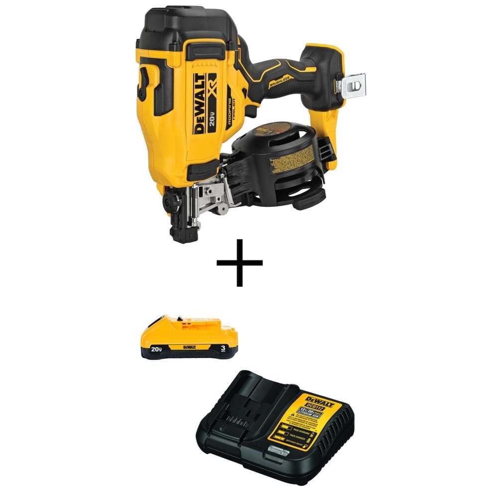 Have A Question About DEWALT 20V MAX Lithium Ion 15 Degree Electric Cordless Roofing Nailer With 3 0Ah Battery Pack And Charger Pg 5 The Home Depot