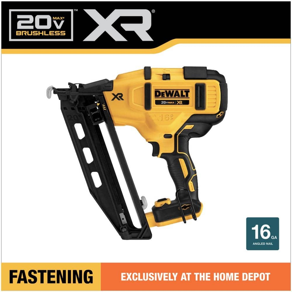 Have A Question About DEWALT 20V MAX XR Lithium Ion Electric Cordless 16 Gauge Angled Finishing Nailer Tool Only Pg 5 The Home Depot