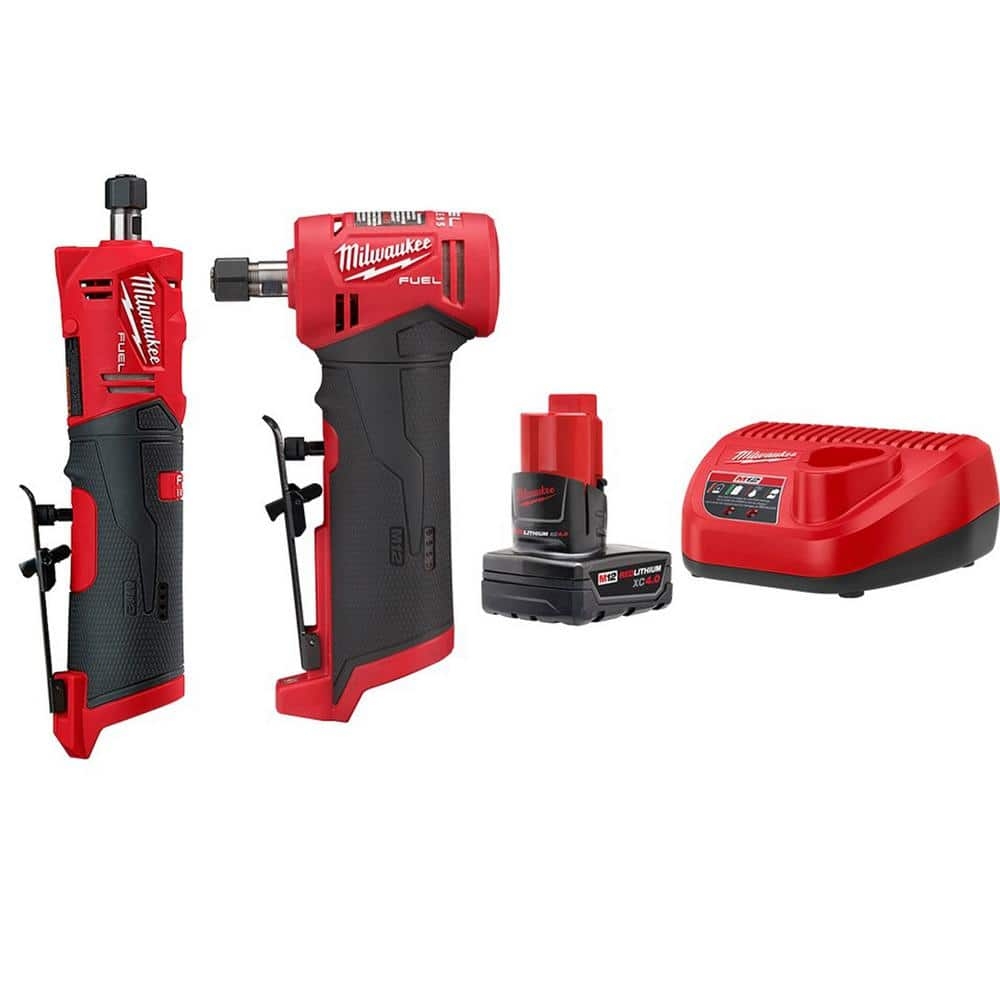 Have A Question About Milwaukee M12 FUEL 12V Lithium Ion Brushless Cordless 1 4 In Straight Right Angle Die Grinder Kit With Battery Charger Pg 1 The Home Depot
