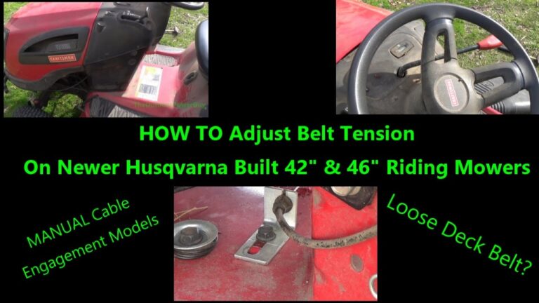 HOW TO ADJUST DECK BELT TENSION ON NEWER HUSQVARNA RIDING MOWERS YouTube