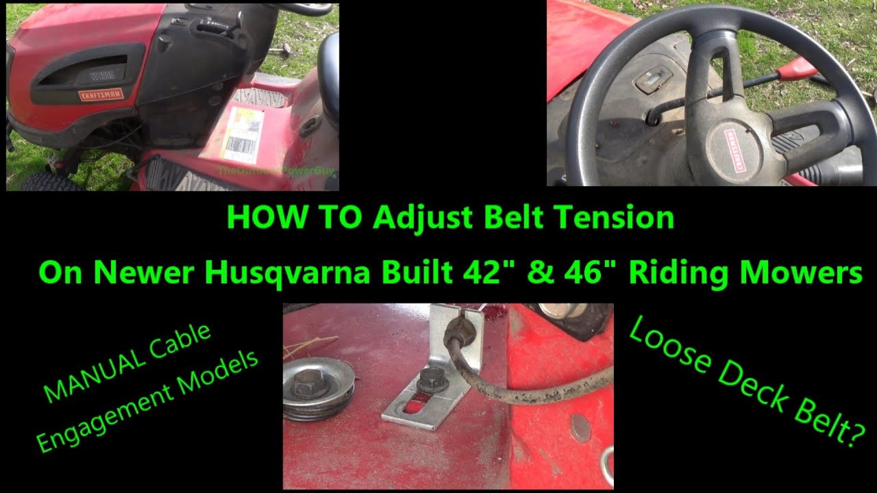 HOW TO ADJUST DECK BELT TENSION ON NEWER HUSQVARNA RIDING MOWERS YouTube