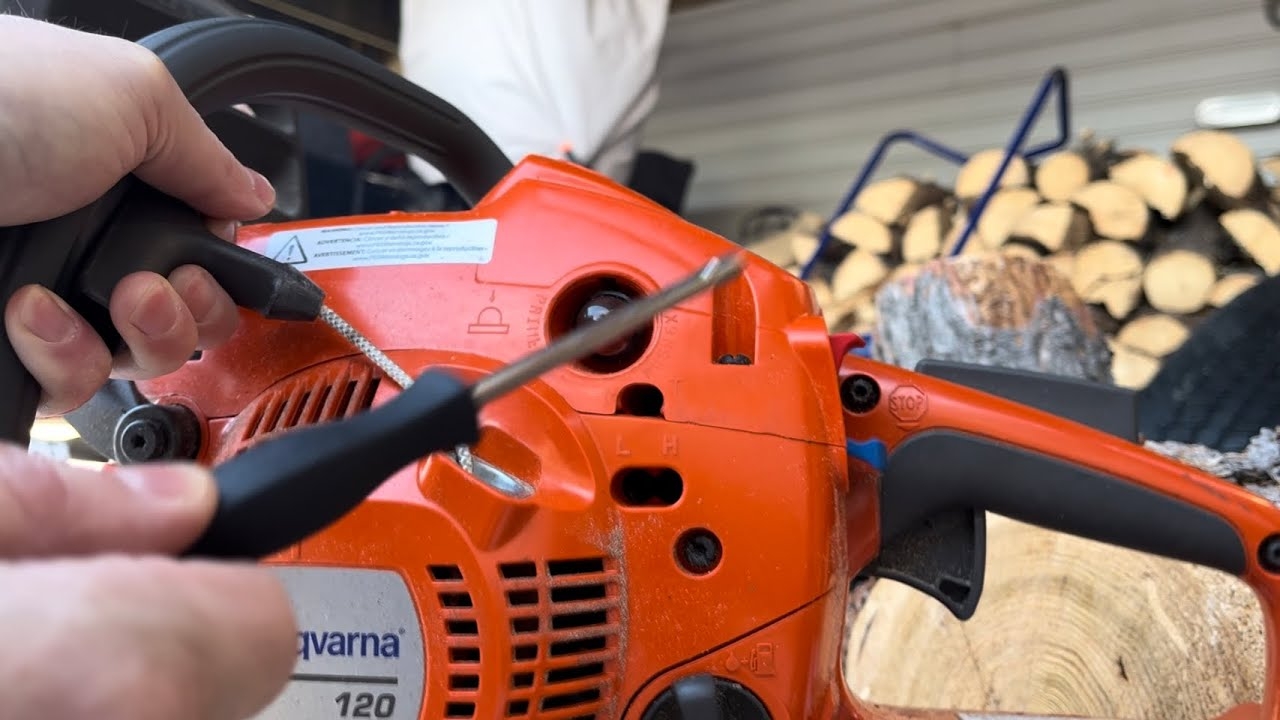 How To Adjust The Carburetor On The Husqvarna 120 Mark II chainsaw firewood husqvarnachainsaw YouTube