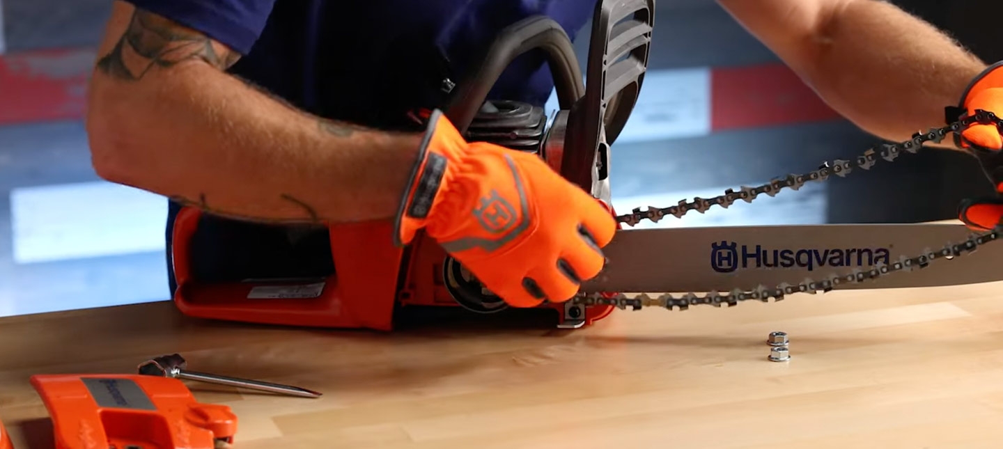 How To Assemble The Bar And Chain On A Chainsaw Sherrilltree
