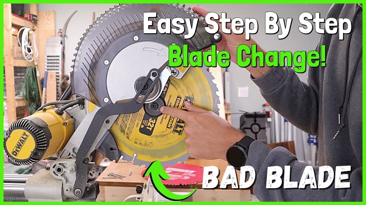 How To Change A Mitre Saw Blade Dewalt Chop Saw Blade Change DWS779 YouTube