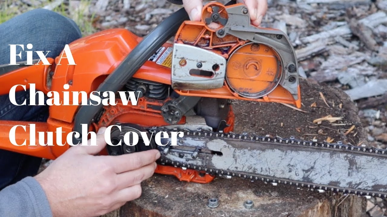 How To Put A Chainsaw Clutch Cover Back On After The Chain Brake Is Engaged YouTube