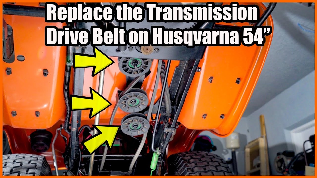 How To Replace Transmission Drive Belt On Husqvarna 54 Riding Lawn Mower YouTube