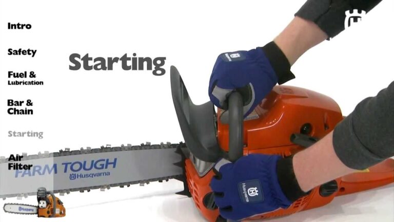 How To Start And Turn On A Gasoline Powered Chainsaw Husqvarna YouTube
