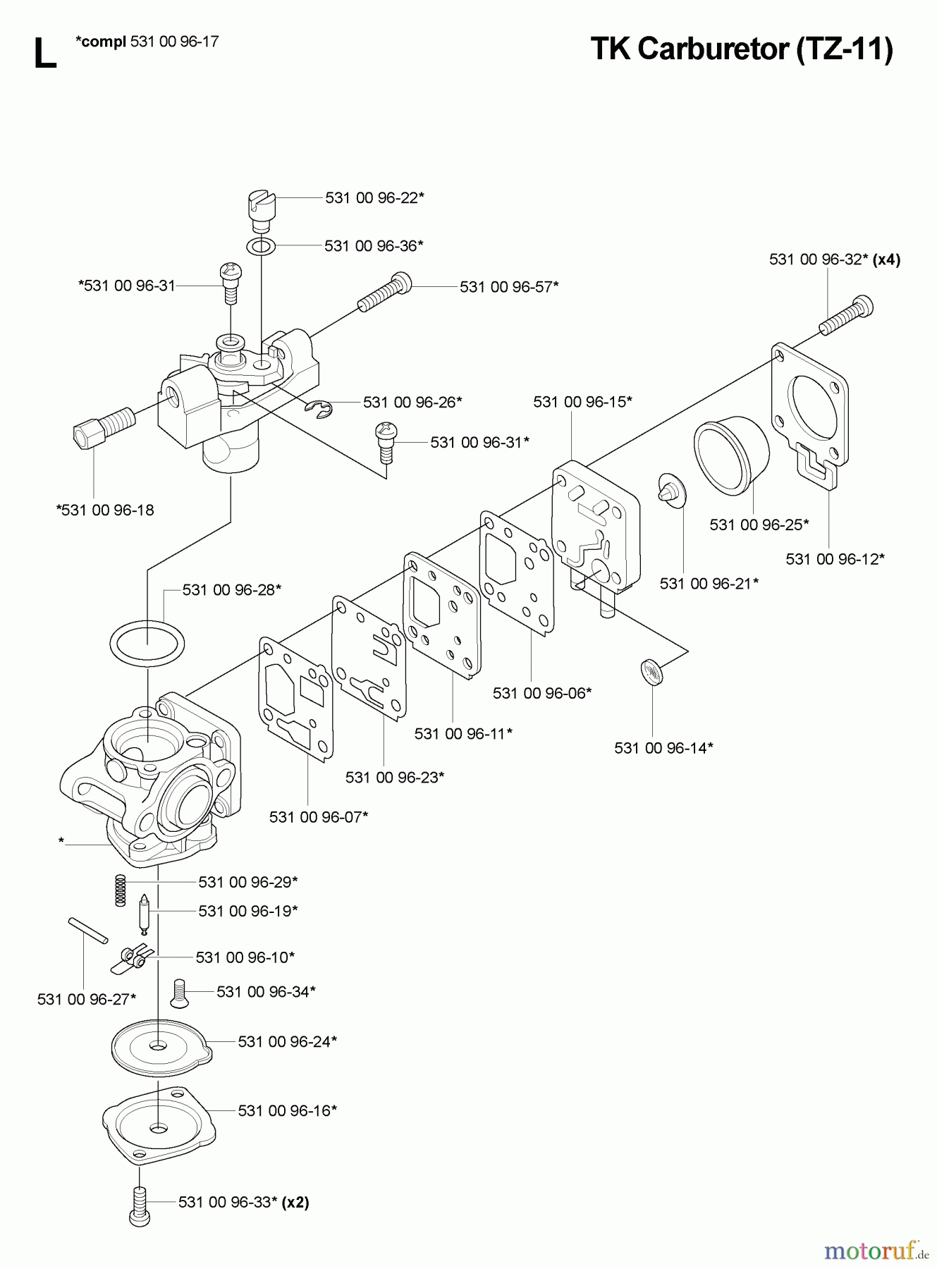 husqvarna 125b blower parts diagram
