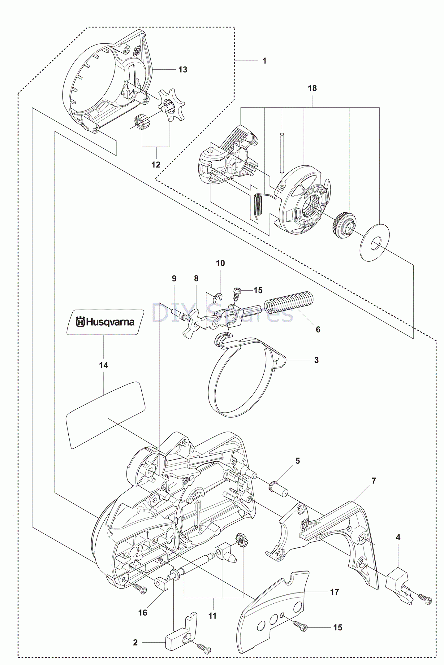husqvarna chainsaw parts list