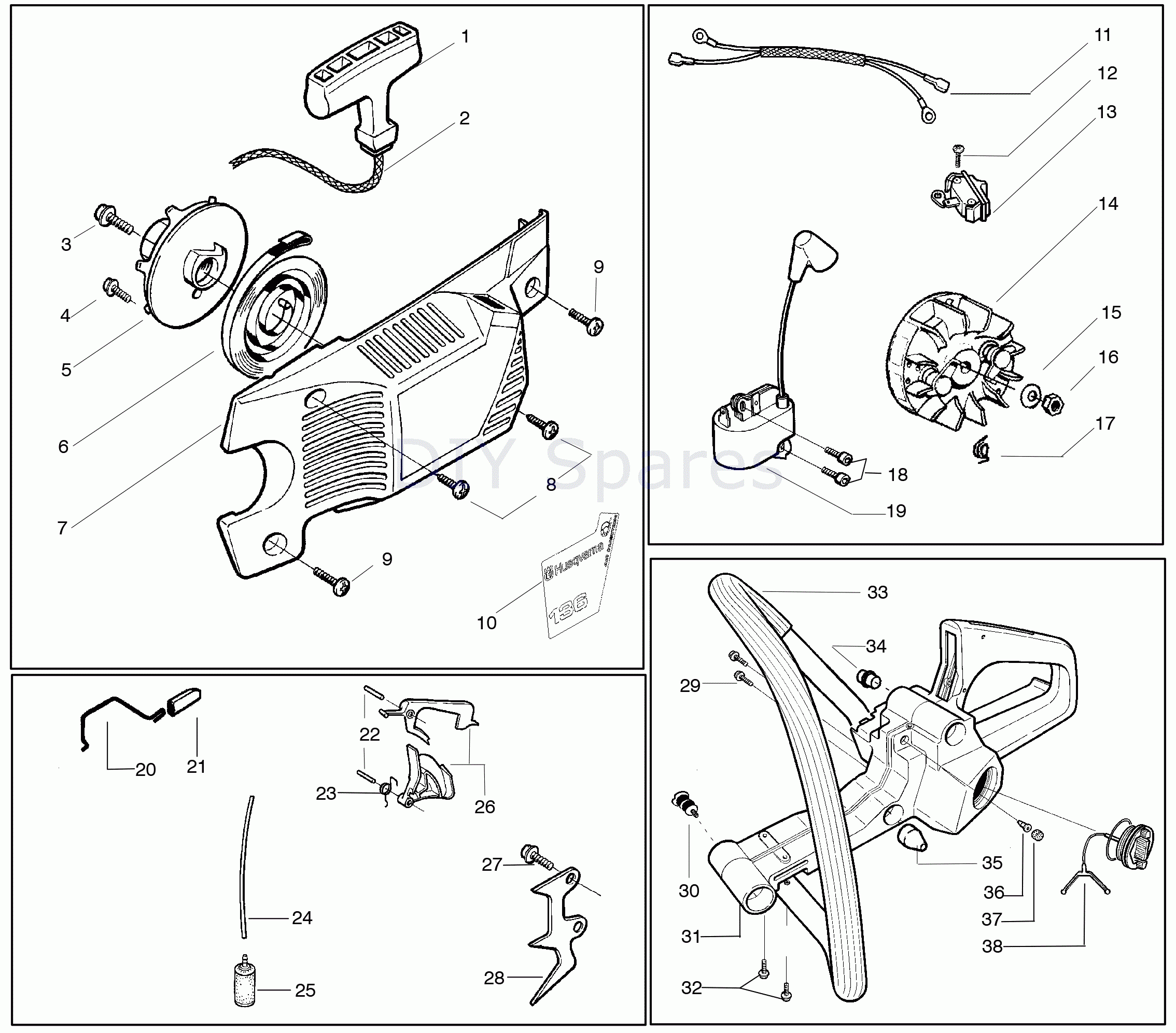Husqvarna 136 Chainsaw 2005 Parts Diagram Page 4