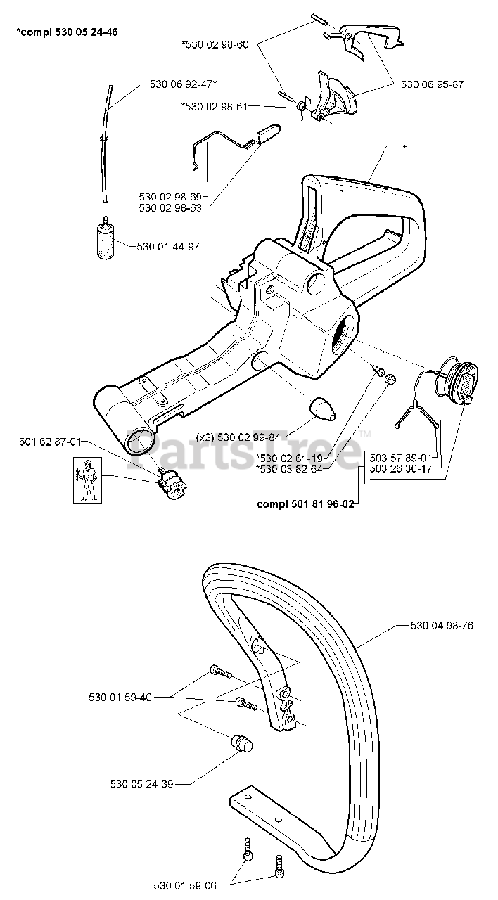 husqvarna 136 chainsaw parts