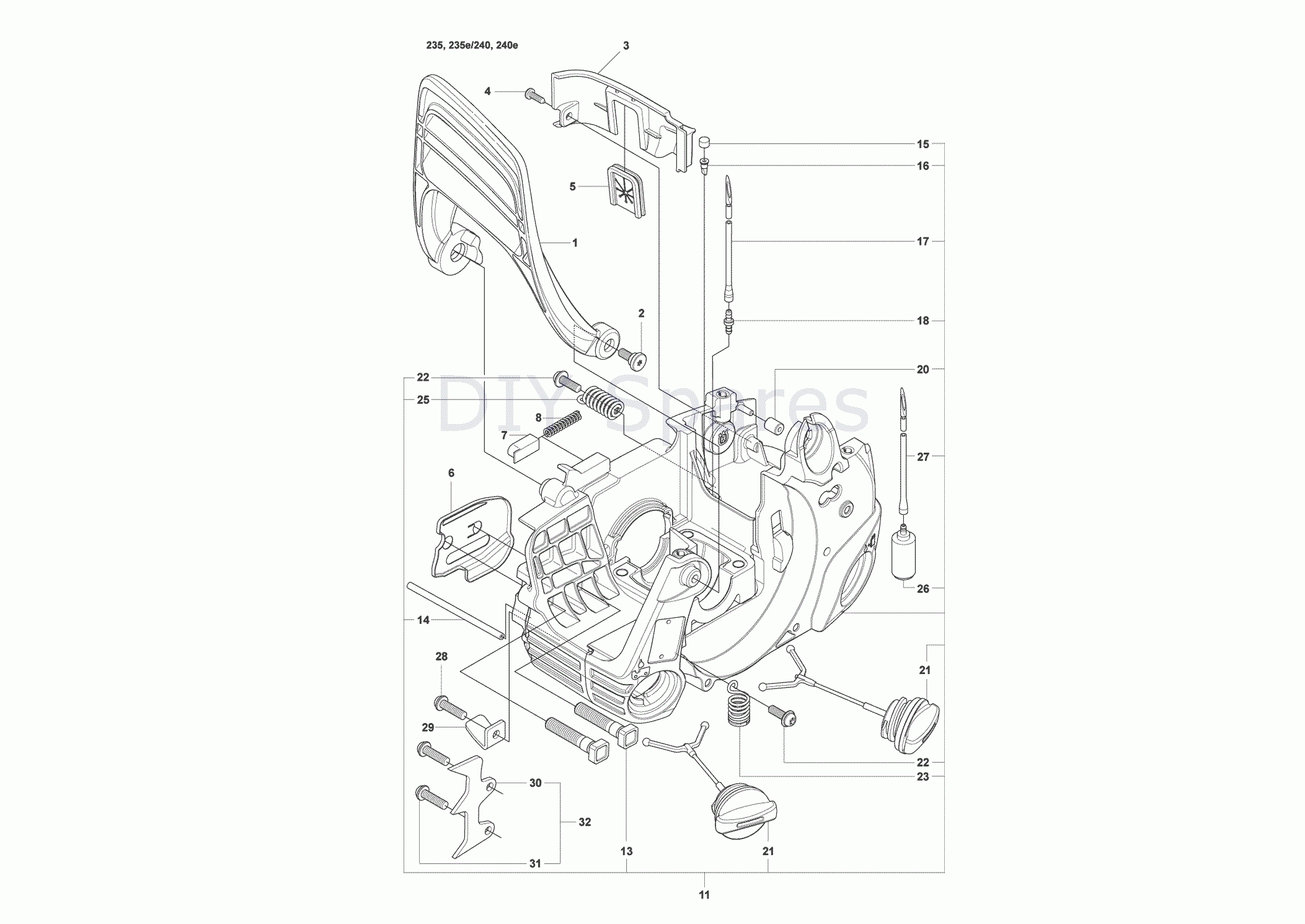Husqvarna 235e Chainsaw 2008 Parts Diagram Page 13