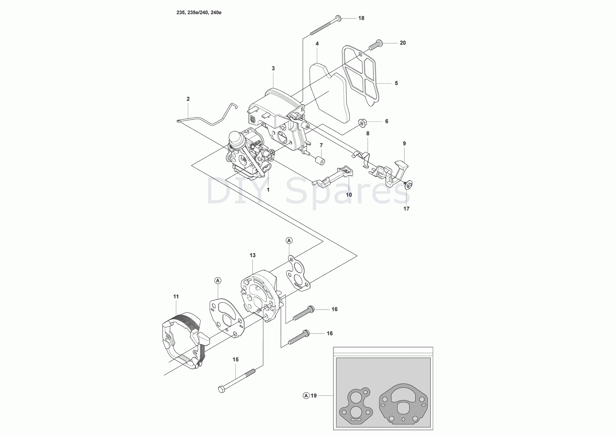 husqvarna 235 chainsaw parts