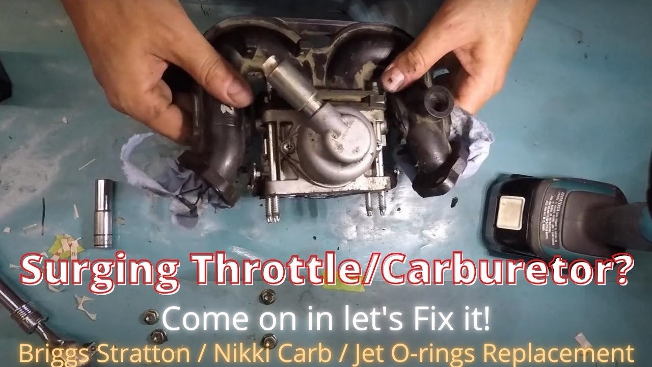 Husqvarna 24hp Briggs Stratton Surging Engine Throttle Carburetor Removal Fix Surging Sound GT52XLSi YouTube