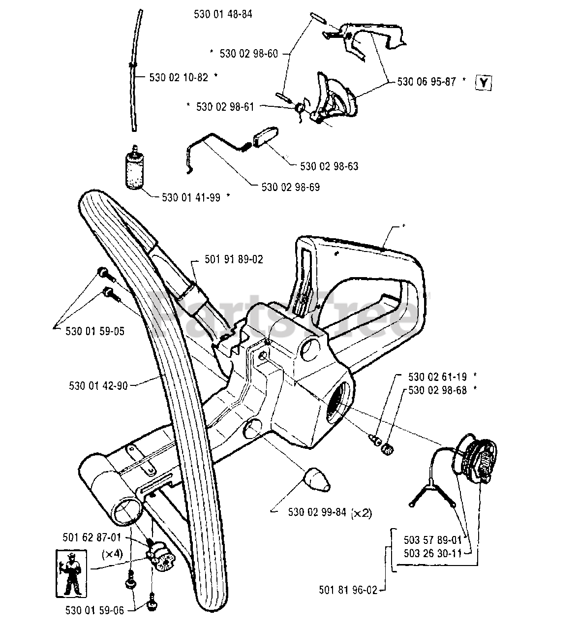 Husqvarna 36 Husqvarna Chainsaw 1994 05 Tank Assembly Parts Lookup With Diagrams PartsTree