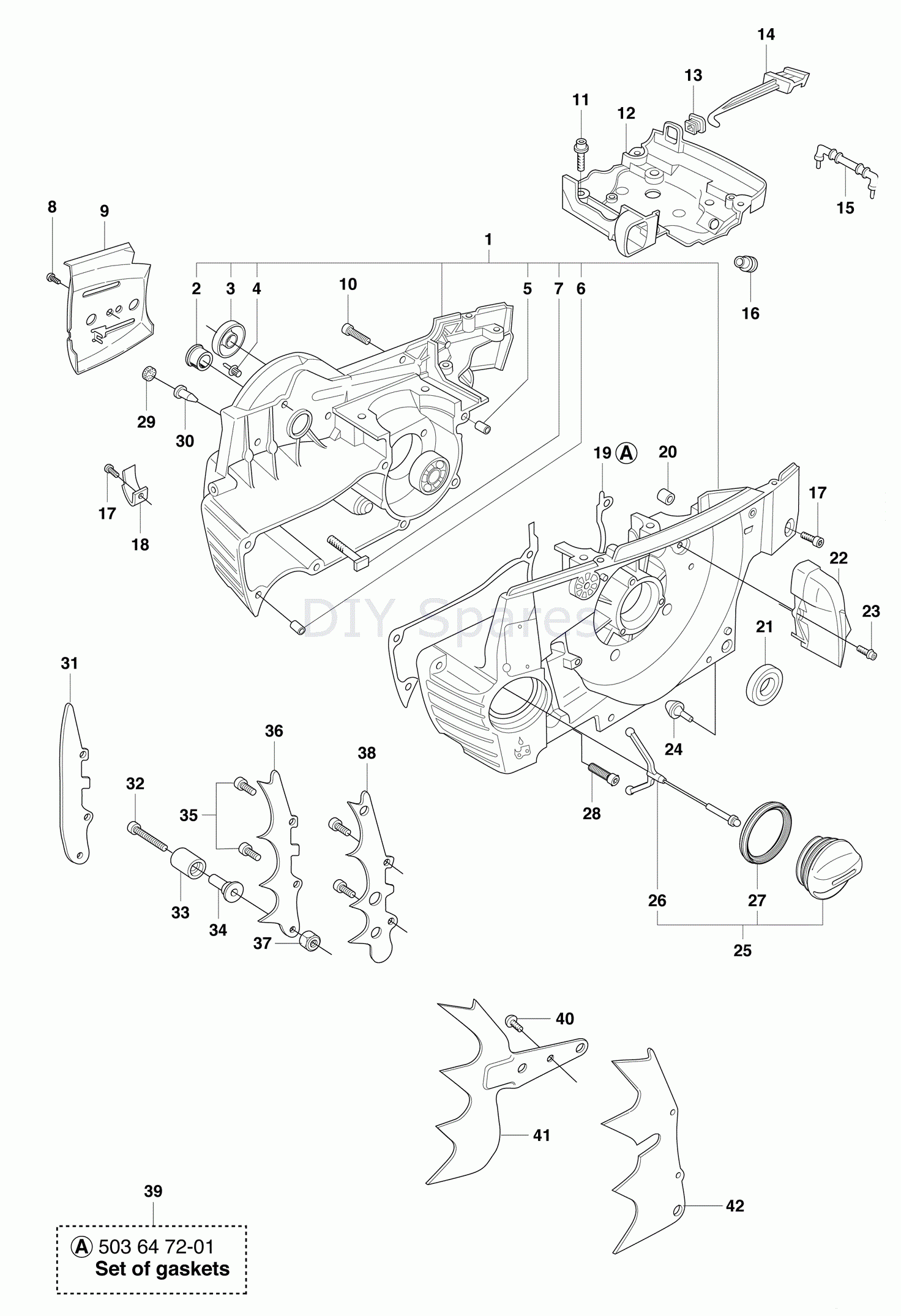 Husqvarna 365SP Chainsaw 2011 Parts Diagram Crankcase