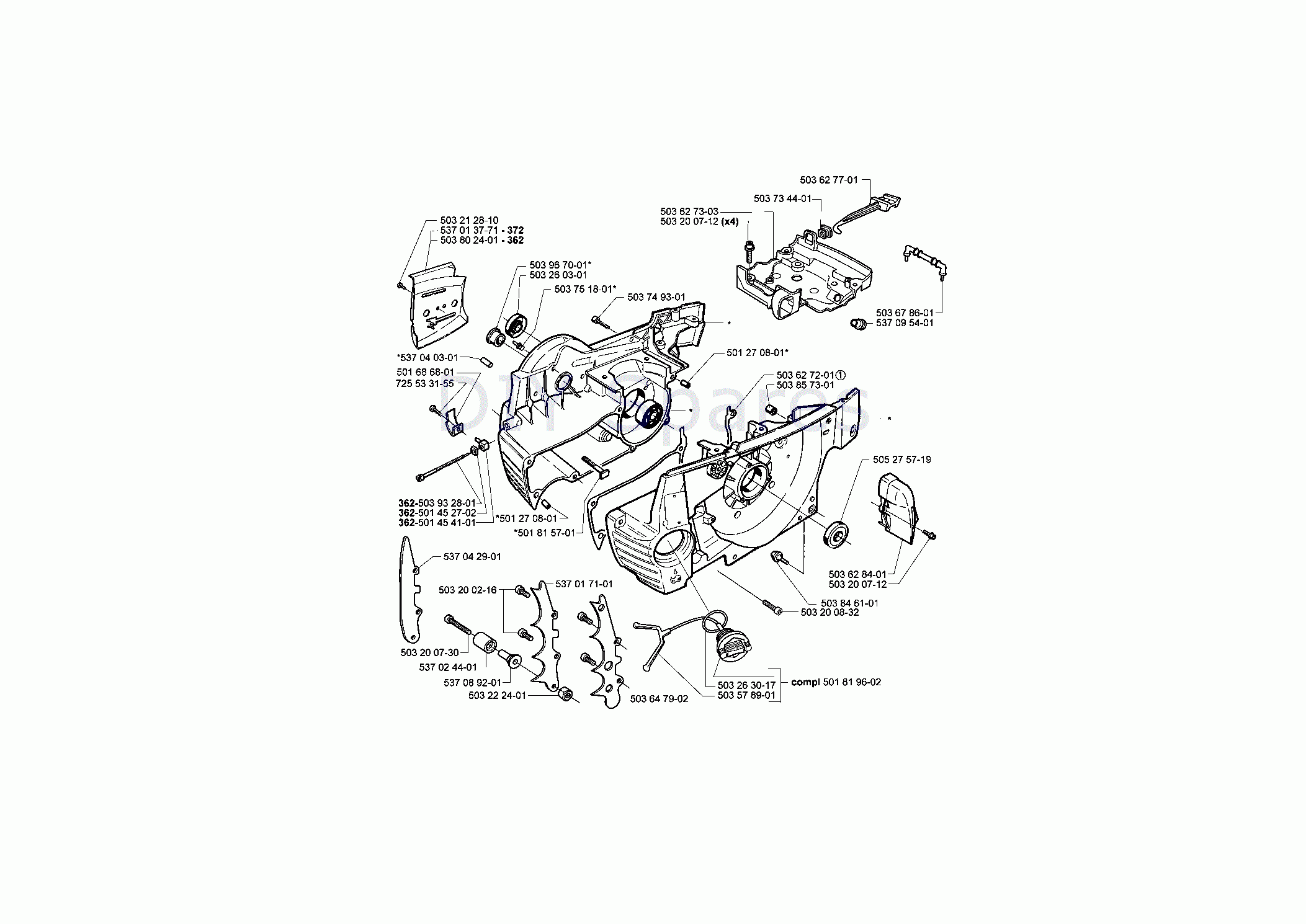husqvarna 372xp chainsaw parts