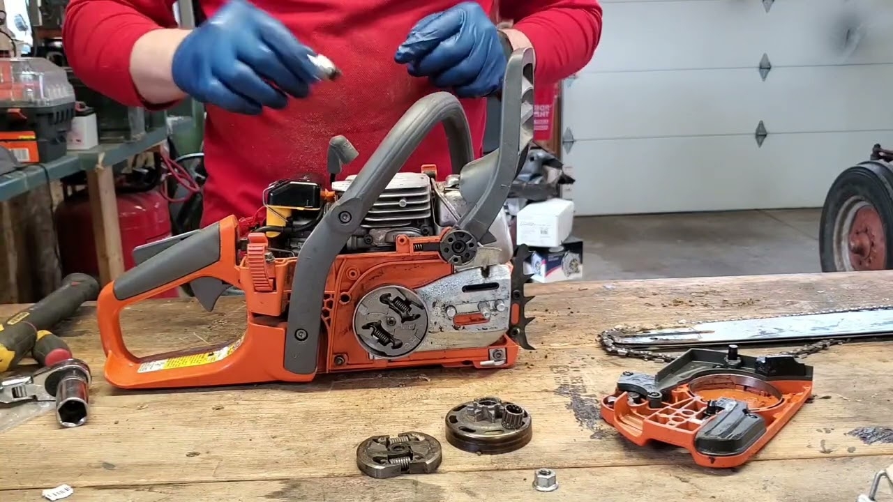 Husqvarna 440E Clutch Replacement diy husqvarna chainsaw diy YouTube
