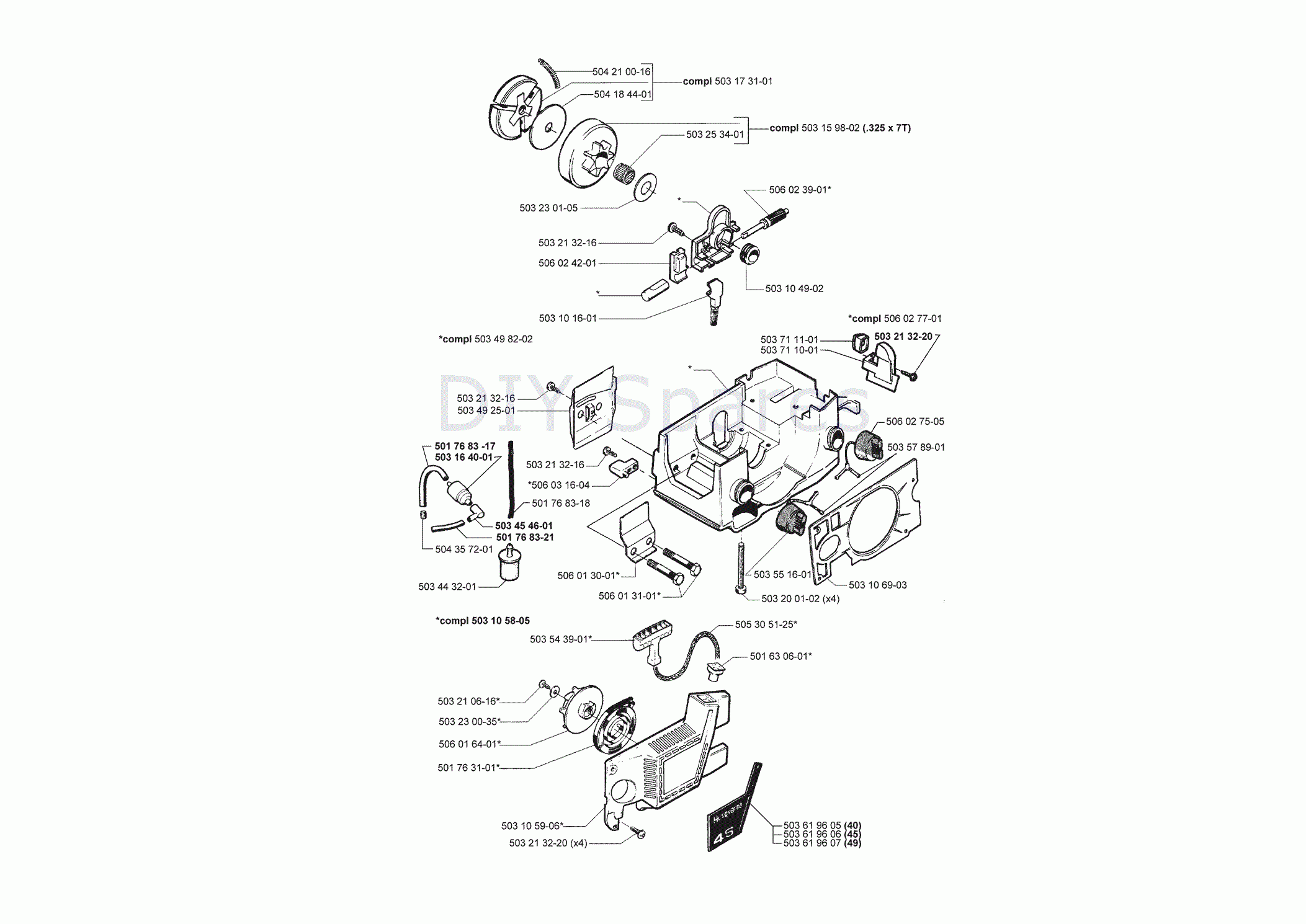 husqvarna chainsaw fuel line diagram