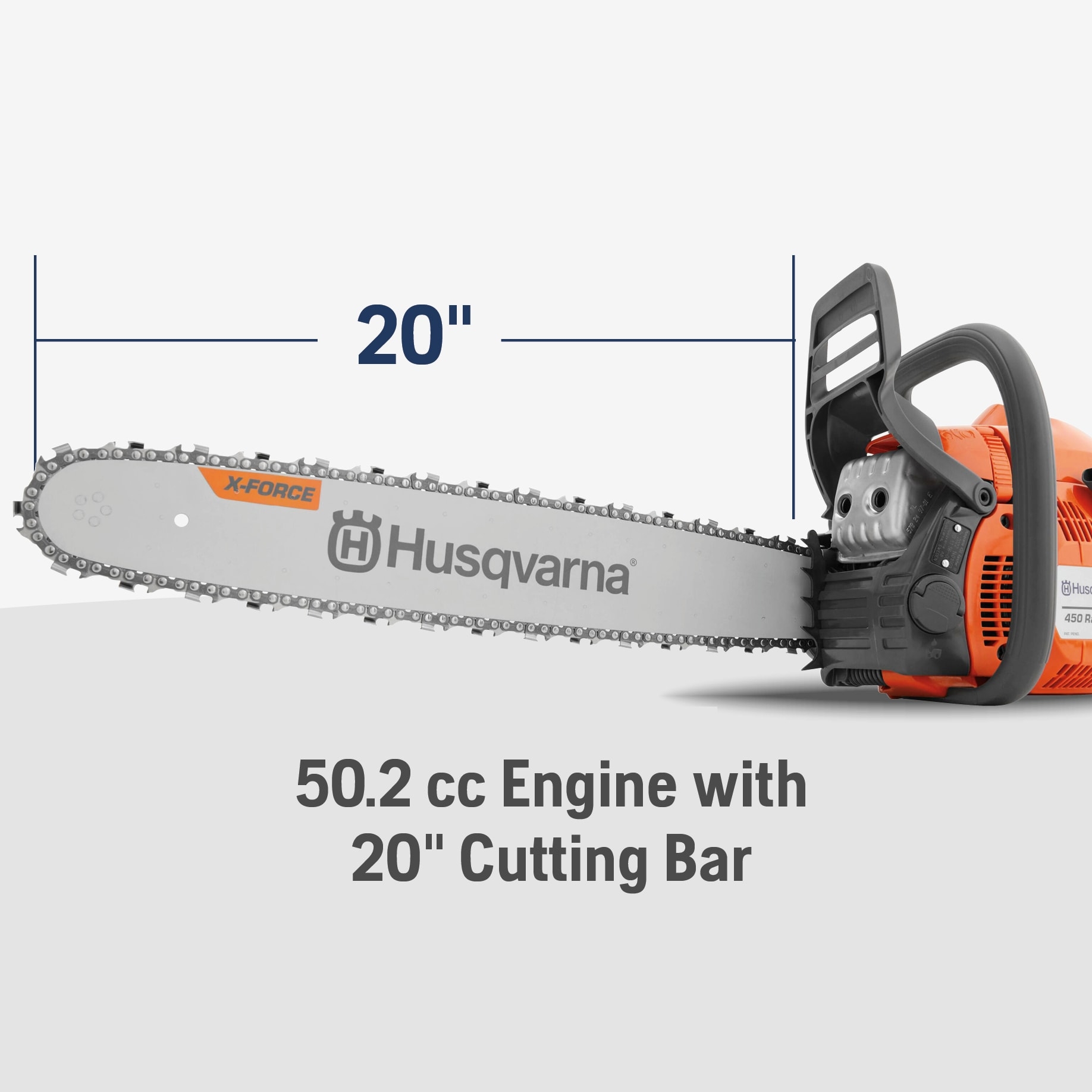 Husqvarna 450 Rancher 50 2 cc 2 cycle 20 in Gas Chainsaw In The Chainsaws Department At Lowes