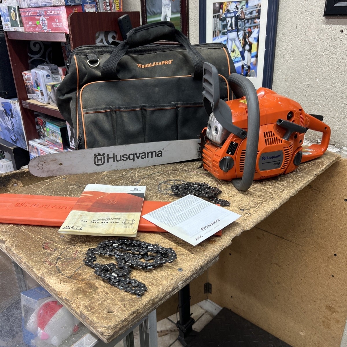 Husqvarna 450 X Torq 50cc Gas Powered Chainsaw W 18 Bar Chain EBay