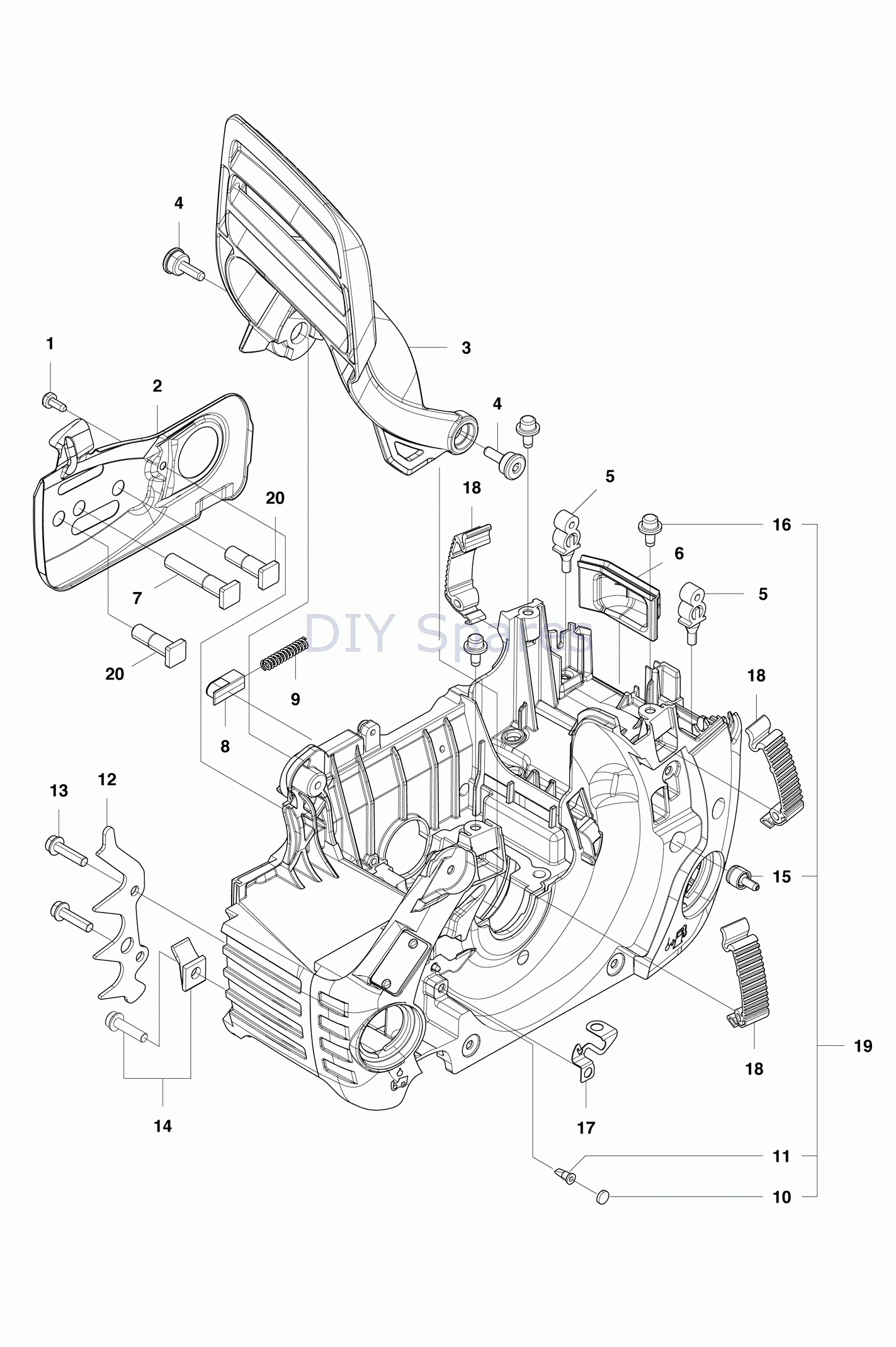 Husqvarna 455 Rancher Chainsaw 2012 Parts Diagram Crankcase