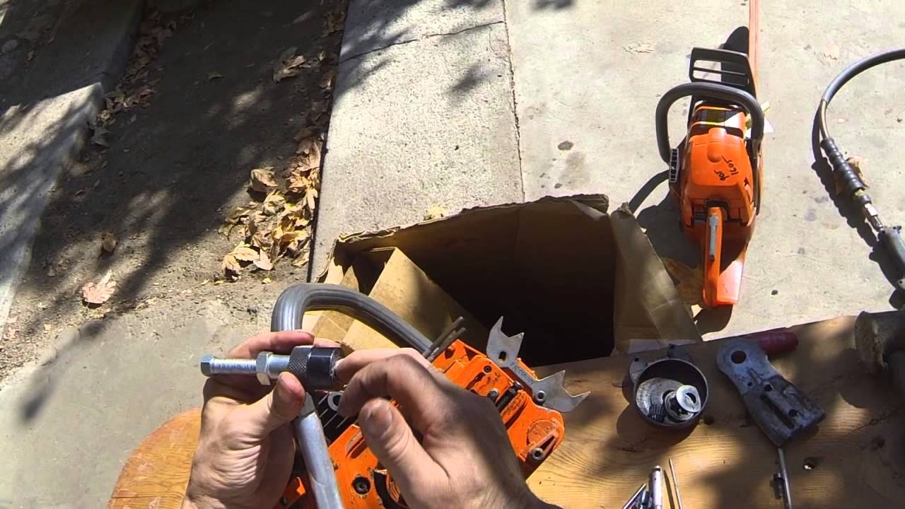 replace chain oil pump on husqvarna 55