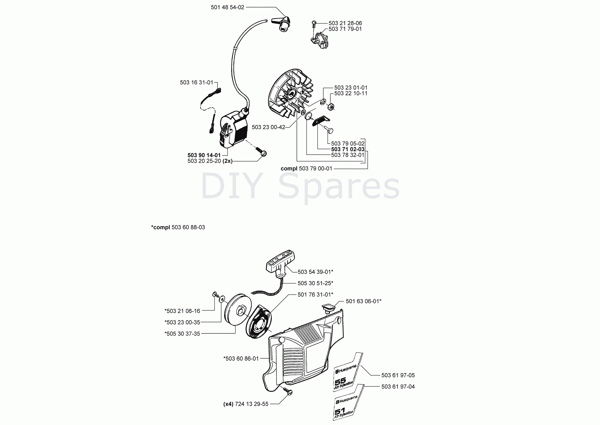Husqvarna 55 Chainsaw 2000 Parts Diagram Page 5