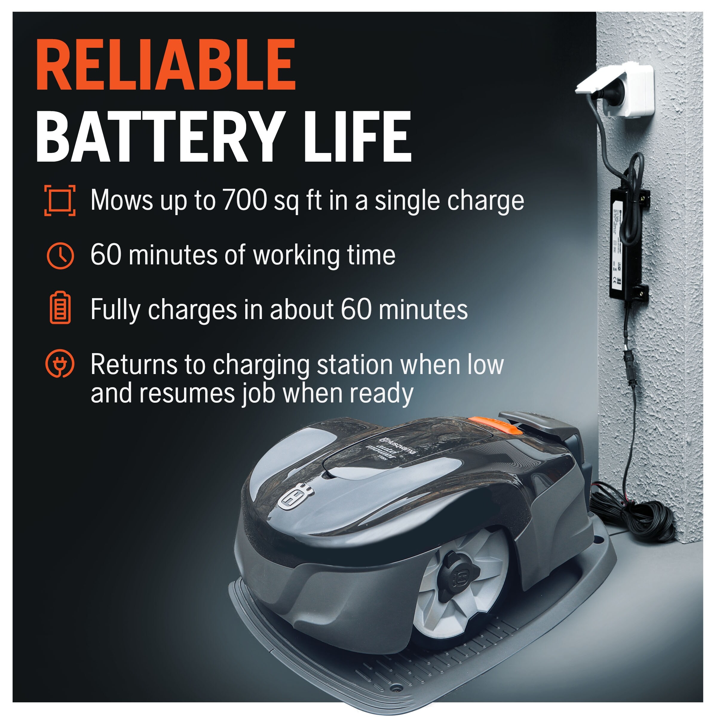 Husqvarna Automower 115H DIY Install 20 Volt 8 66 in Robotic Lawn Mower 1 4 Acre To 1 2 Acre In The Robotic Lawn Mowers Department At Lowes