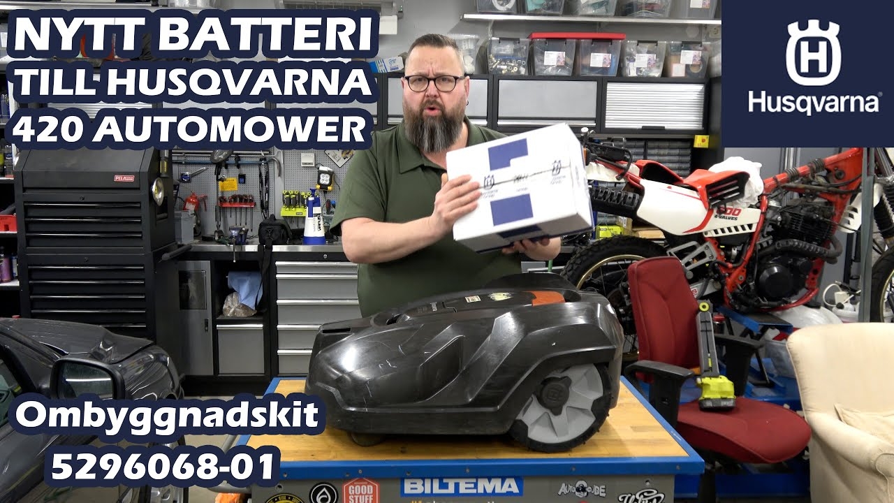 Husqvarna Automower 420 Nytt Batteri YouTube