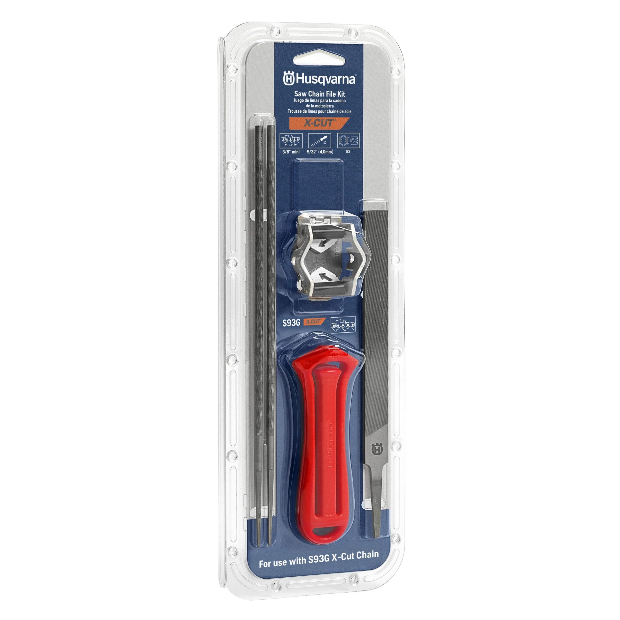 Husqvarna Chainsaw Sharpening Kit For 3 8 in Chains Includes File Handle Combination File Guide 2 Round Files And 1 Flat File 596638901 At Lowes