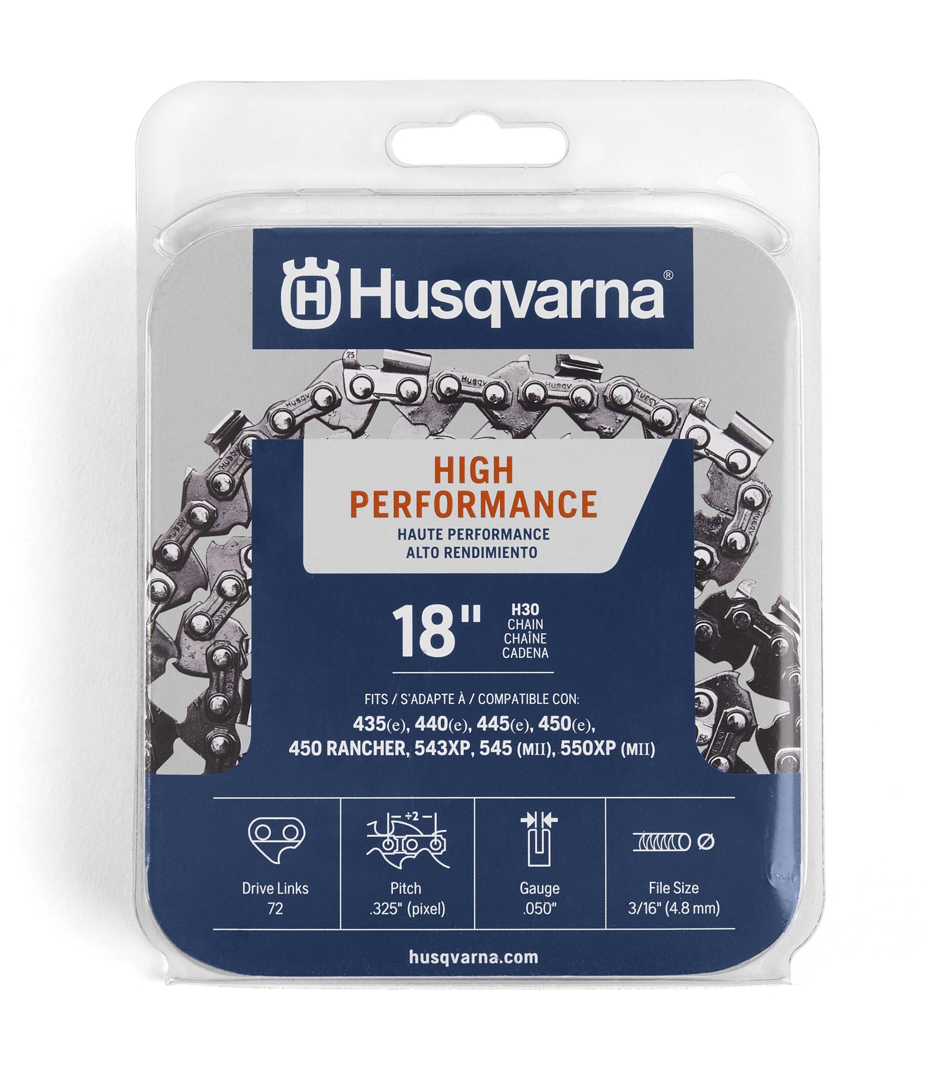 Husqvarna H30 72 Link Replacement Chainsaw Chain For 18 in 0 05 in Gauge 0 325 in Pitch 531300439 At Lowes