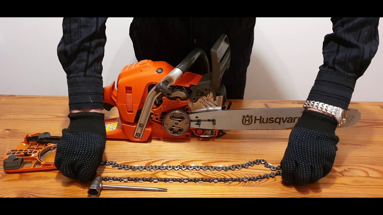 Husqvarna How To Install A Guide Bar And Chain YouTube
