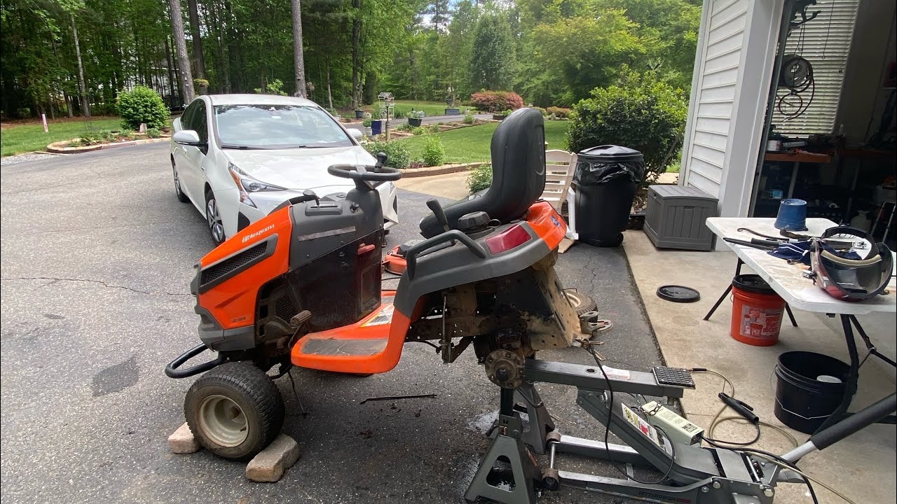 Husqvarna LGT2654 Fix No Power Fwd rev And Drive Belt Comes Off Rear Trans Pulley Over And Over YouTube