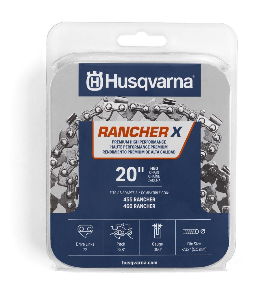 Husqvarna Rancher X H80 72 Link Replacement Chainsaw Chain For 20 in 0 05 in Gauge 3 8 in Pitch 531300441 At Lowes